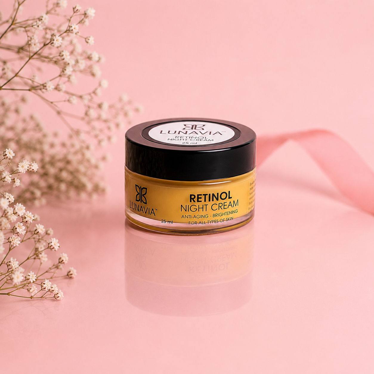 Retinol Night Cream for Anti-Aging & Skin Brightening | Overnight Repair Cream for Wrinkles, Fine Lines & Glowing Skin | Retinol Face Cream | 25ml