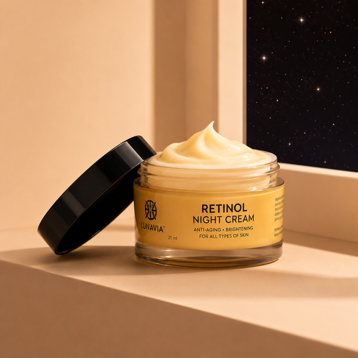 Retinol Night Cream for Anti-Aging & Skin Brightening | Overnight Repair Cream for Wrinkles, Fine Lines & Glowing Skin | Retinol Face Cream | 25ml