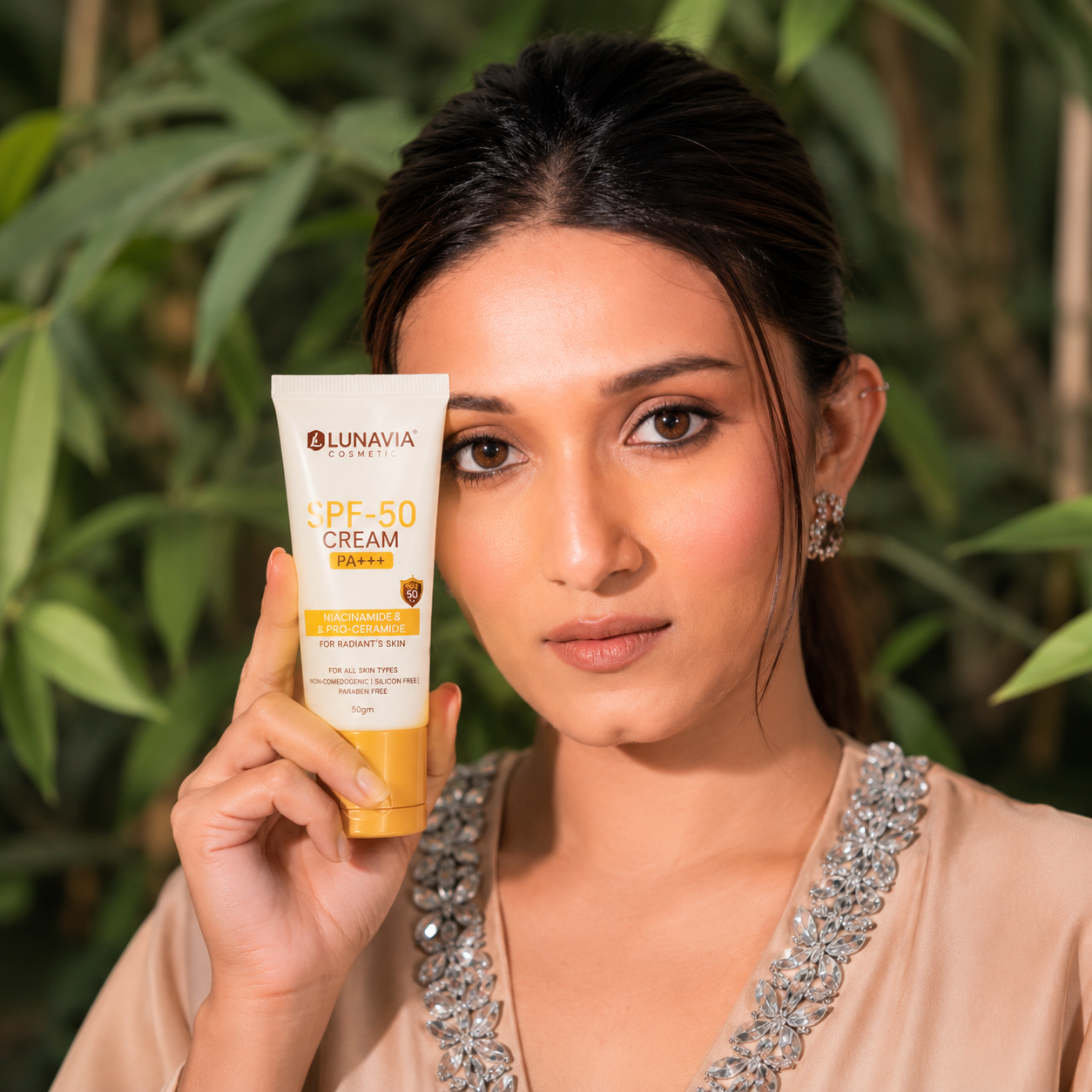 SPF 50 PA+++ Sunscreen Cream for Face | Broad Spectrum UVA UVB Protection | Niacinamide & Pro-Ceramide Sunscreen | Non-Comedogenic Daily Sunblock | 50g