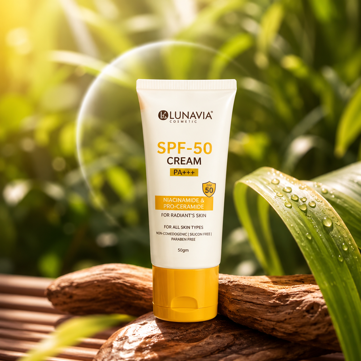 SPF 50 PA+++ Sunscreen Cream for Face | Broad Spectrum UVA UVB Protection | Niacinamide & Pro-Ceramide Sunscreen | Non-Comedogenic Daily Sunblock | 50g